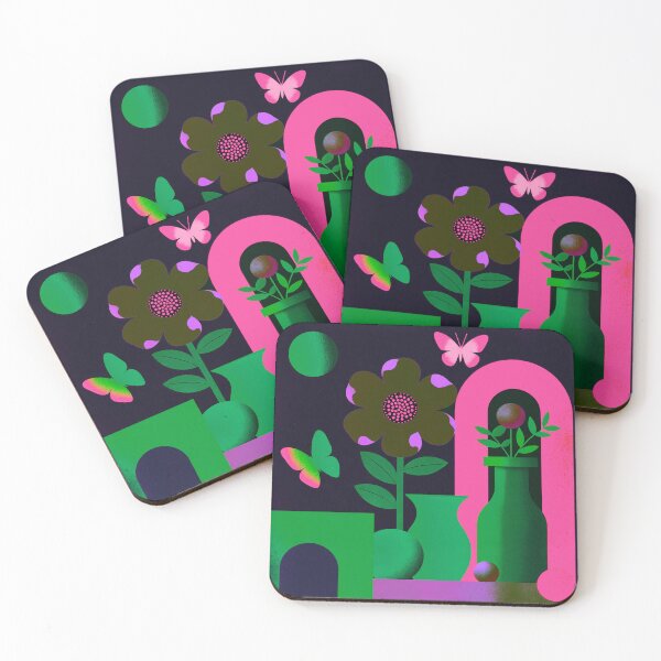 Item preview, Neon Garden Portal | Bold Retro Botanical Wall Art designed and sold by joycrysstudio.