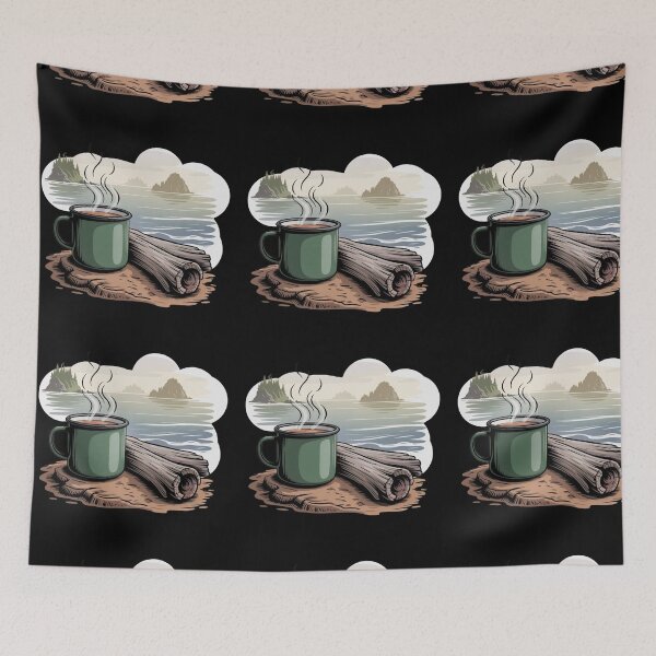 Item preview, Cozy Quadra Island camping - travel designed and sold by DamioPolArt.