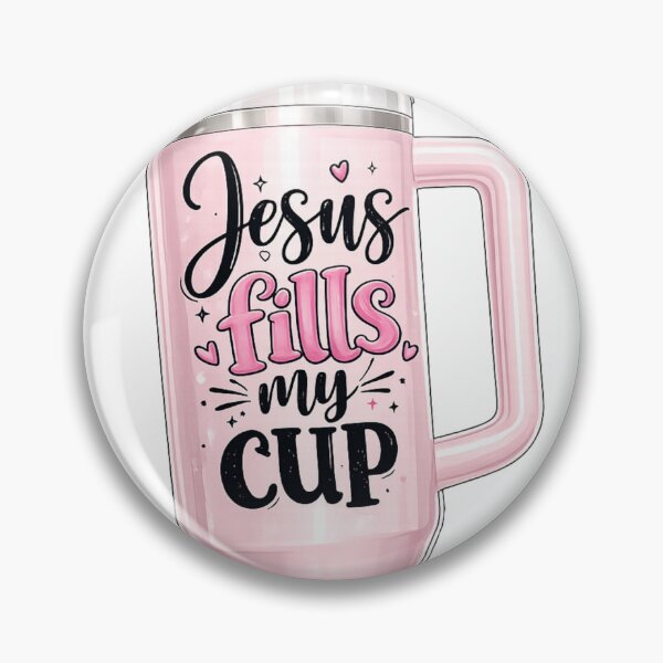 Item preview, Jesus Fills My Cup Christian Pink Tumbler Art designed and sold by OutBox-.