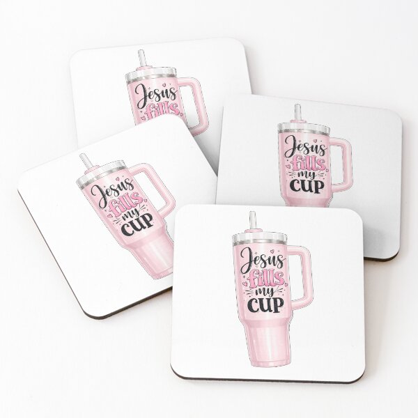 Item preview, Jesus Fills My Cup Christian Pink Tumbler Art designed and sold by OutBox-.