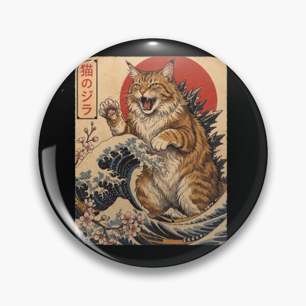 Item preview, Maine Coon Catzilla Japanese Wave Art Cat Owner designed and sold by TerryConnells.