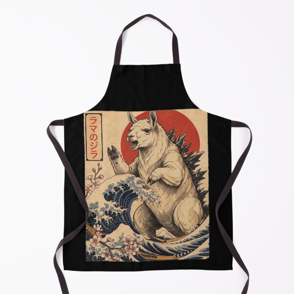 Item preview, Llamazilla Japanese Wave Art Animal Llama Lover designed and sold by TerryConnells.
