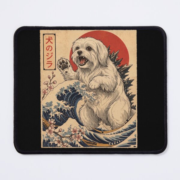 Item preview, Maltese Dogzilla Japanese Wave Art Dog Owner designed and sold by TerryConnells.
