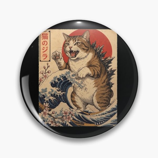 Item preview, Manx Catzilla Japanese Wave Art Cat Owner designed and sold by TerryConnells.