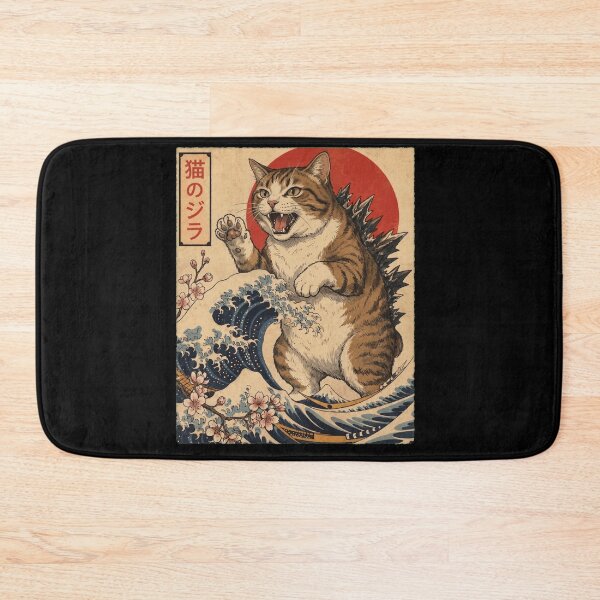 Item preview, Manx Catzilla Japanese Wave Art Cat Owner designed and sold by TerryConnells.