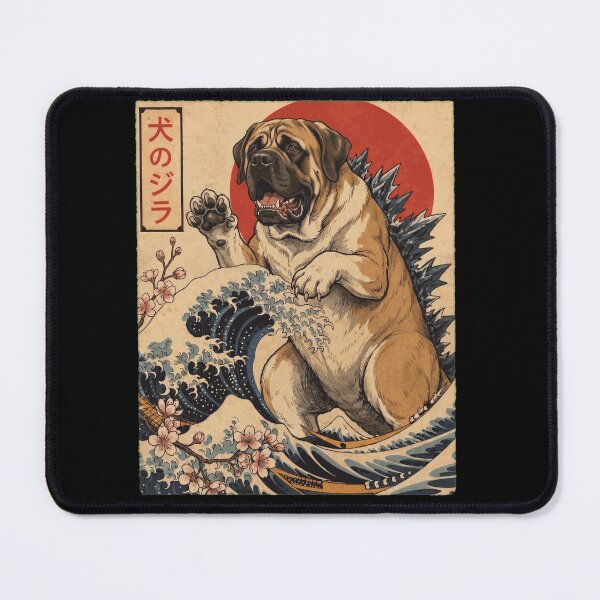 Item preview, Mastiff Dogzilla Japanese Wave Art Dog Owner designed and sold by TerryConnells.