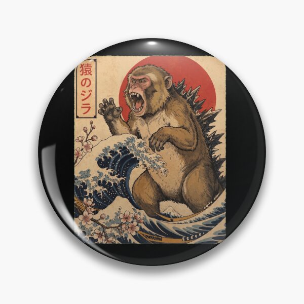 Artikelvorschau, Monkeyzilla, japanische Wellenkunst, Tierliebhaber entworfen und verkauft von TerryConnells.