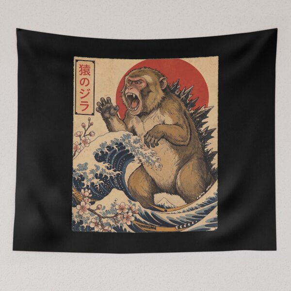 Item preview, Monkeyzilla Japanese Wave Art Animal Monkey Lover designed and sold by TerryConnells.