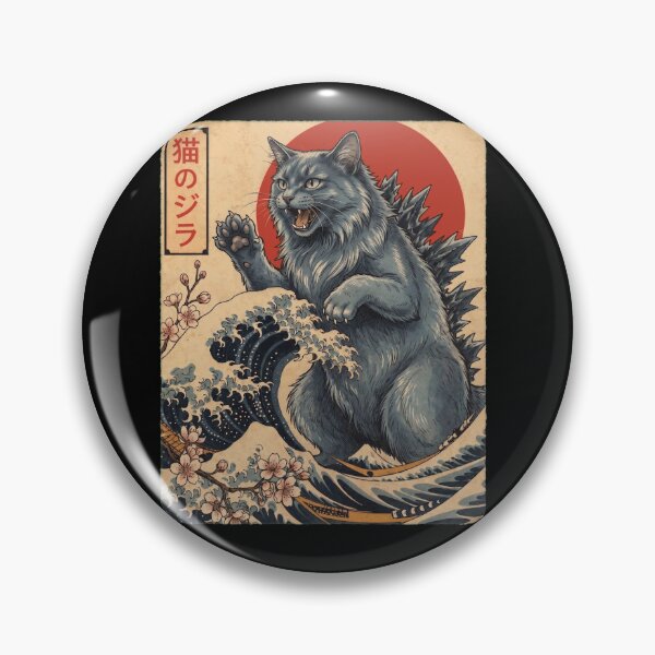 Item preview, Nebelung Catzilla Japanese Wave Art Cat Owner designed and sold by TerryConnells.