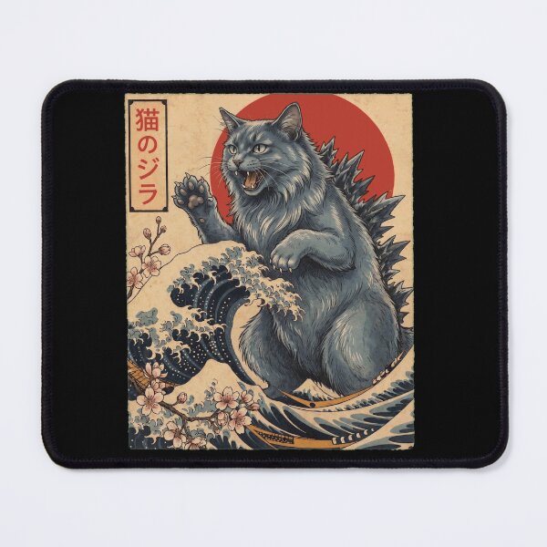 Item preview, Nebelung Catzilla Japanese Wave Art Cat Owner designed and sold by TerryConnells.