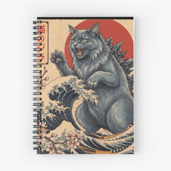 Item preview, Nebelung Catzilla Japanese Wave Art Cat Owner designed and sold by TerryConnells.