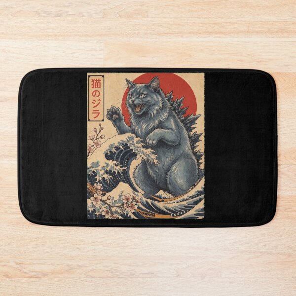 Item preview, Nebelung Catzilla Japanese Wave Art Cat Owner designed and sold by TerryConnells.