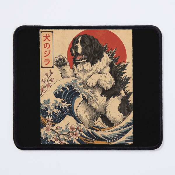 Item preview, Newfoundland Dogzilla Japanese Wave Art Dog Owner designed and sold by TerryConnells.