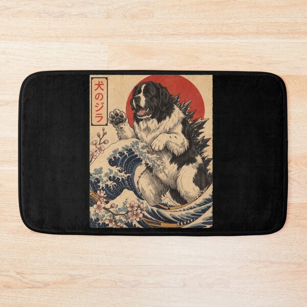 Item preview, Newfoundland Dogzilla Japanese Wave Art Dog Owner designed and sold by TerryConnells.
