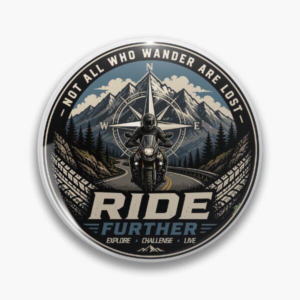 Item preview, Adventure Bike Rider Wanderlust Not All Who Wander Are Lost Ride Further Sticker T-Shirt 02 designed and sold by OuterShellUK.