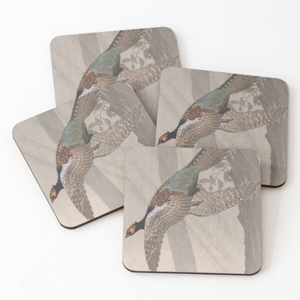 Item preview, Flying Pheasant in Mist: Vintage Ohara Koson Japanese Woodblock Print designed and sold by vekotpu.