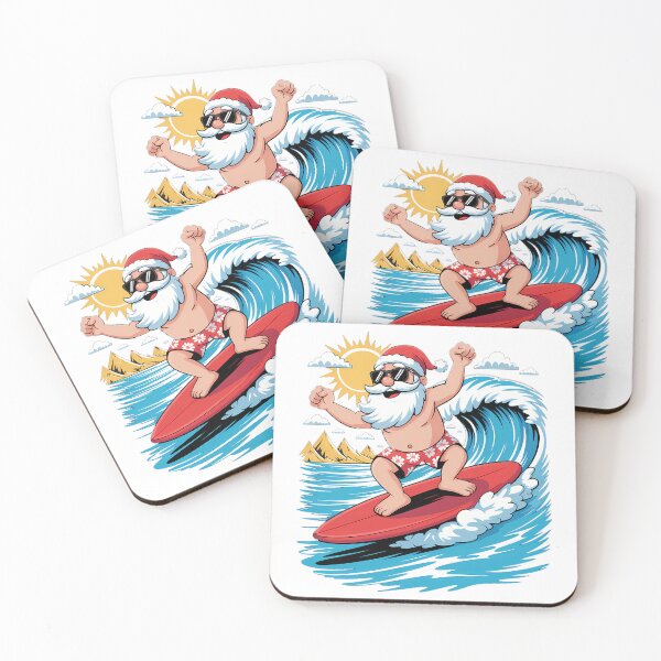 Item preview, Christmas in July Santa Surf Hawaiian Men Summer Surfing designed and sold by TrinaEspinoza.