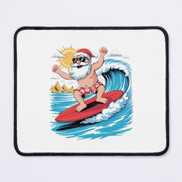 Item preview, Christmas in July Santa Surf Hawaiian Men Summer Surfing designed and sold by TrinaEspinoza.