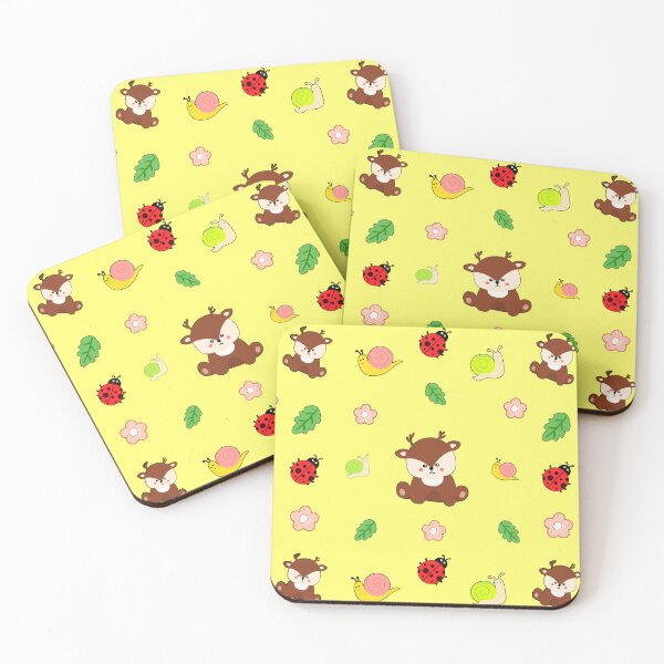 Item preview, Cute Kawaii Woodland Animals Seamless Pattern Design designed and sold by NadDot.