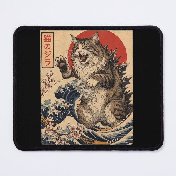 Item preview, Norwegian Forest Catzilla Japanese Wave Art Cat Owner designed and sold by TerryConnells.
