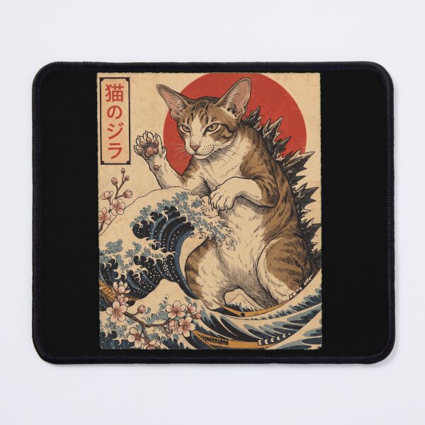 Item preview, Oriental Shorthair Catzilla Japanese Wave Art Cat Owner designed and sold by TerryConnells.