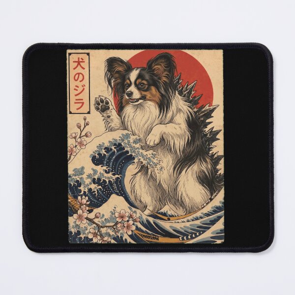 Item preview, Papillon Dogzilla Japanese Wave Art Dog Owner designed and sold by TerryConnells.
