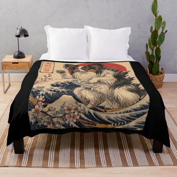 Item preview, Papillon Dogzilla Japanese Wave Art Dog Owner designed and sold by TerryConnells.