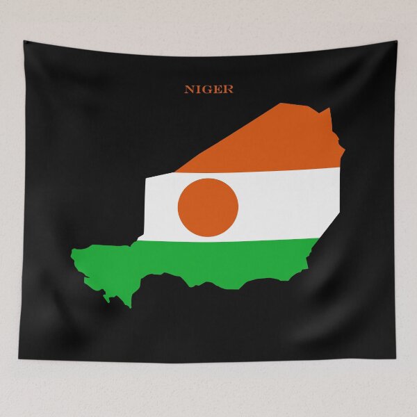 Item preview, Niger Map Flag Silhouette Africa Travel Pride Gift designed and sold by NTGUILTY.