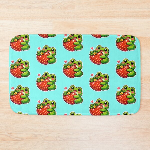 Item preview, Strawberry Hug Frog – Cute Cartoon Fruit Lover Frog Design designed and sold by ArtsyExplorer.