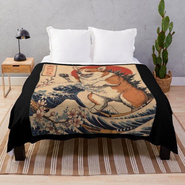 Item preview, Pembroke Welsh Corgi Dogzilla Japanese Wave Art Dog Owner designed and sold by TerryConnells.