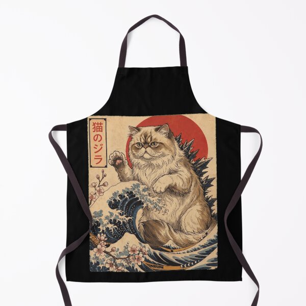 Item preview, Persian Catzilla Japanese Wave Art Cat Owner designed and sold by TerryConnells.