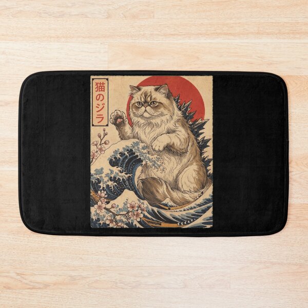Item preview, Persian Catzilla Japanese Wave Art Cat Owner designed and sold by TerryConnells.