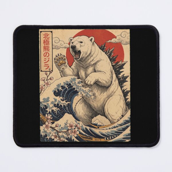 Item preview, Polar Bearzilla Japanese Wave Art Animal Polar Bear Lover designed and sold by TerryConnells.