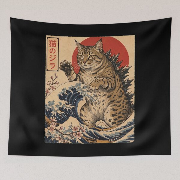 Item preview, Pixiebob Catzilla Japanese Wave Art Cat Owner designed and sold by TerryConnells.