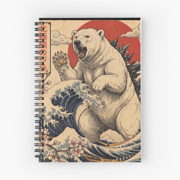 Item preview, Polar Bearzilla Japanese Wave Art Animal Polar Bear Lover designed and sold by TerryConnells.