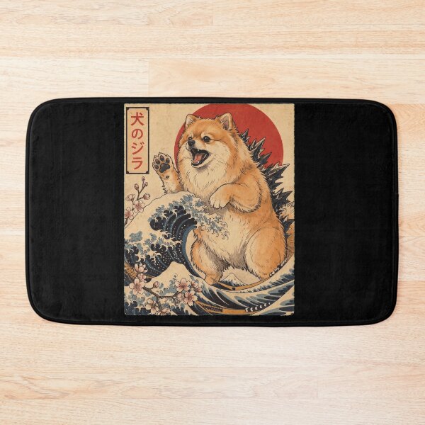 Item preview, Pomeranian Dogzilla Japanese Wave Art Dog Owner designed and sold by TerryConnells.