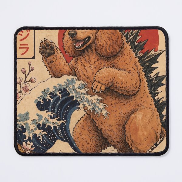 Item preview, Poodle Dogzilla Japanese Wave Art Dog Owner designed and sold by TerryConnells.