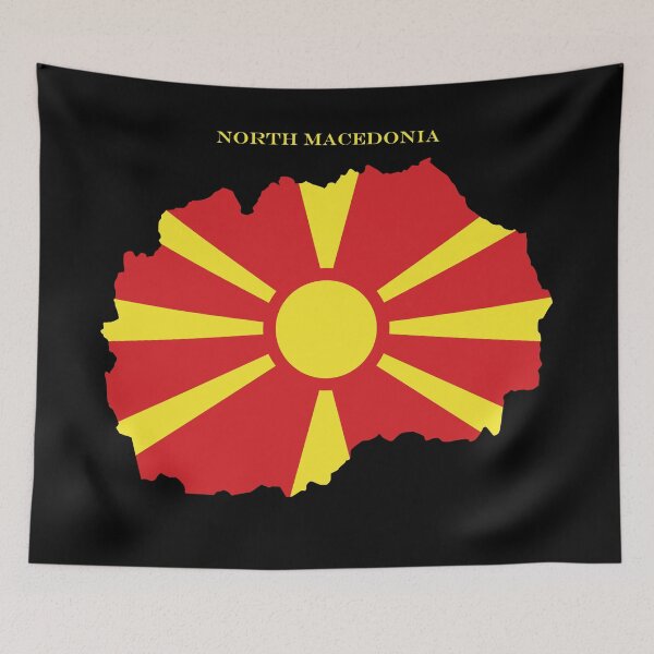 Item preview, North Macedonia Map Flag Silhouette Europe Travel Pride Gift designed and sold by NTGUILTY.