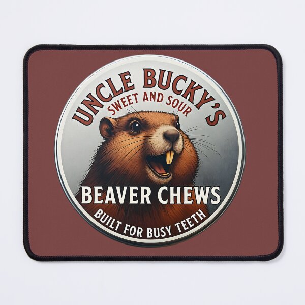 Item preview, Uncle Bucky's Sweet and Sour Beaver Chews — Funny Vintage Sticker designed and sold by Sacred Absurdist.