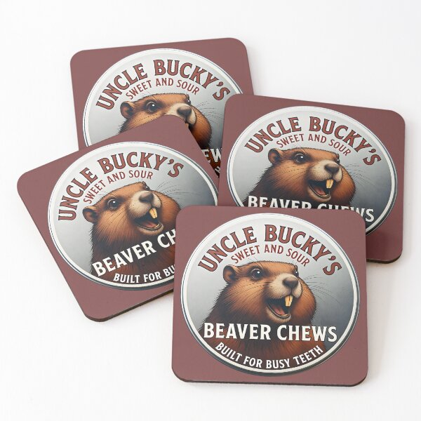 Item preview, Uncle Bucky's Sweet and Sour Beaver Chews — Funny Vintage Sticker designed and sold by Sacred Absurdist.