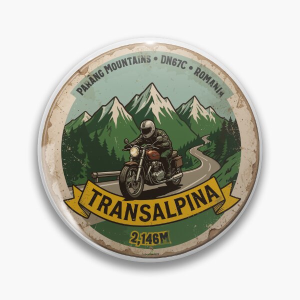 Item preview, Transalpina Romania Motorcycle Sticker T-Shirt 03 designed and sold by OuterShellUK.