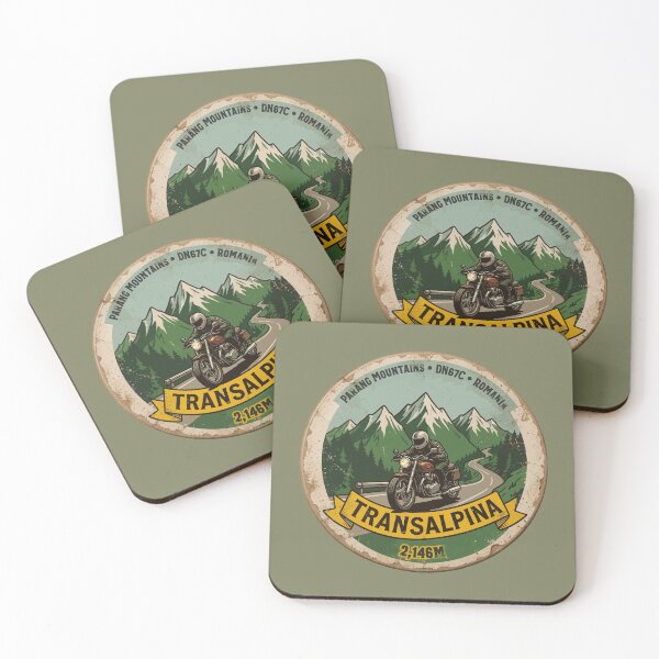 Item preview, Transalpina Romania Motorcycle Sticker T-Shirt 03 designed and sold by OuterShellUK.