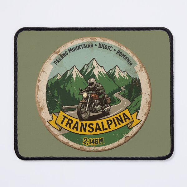 Item preview, Transalpina Romania Motorcycle Sticker T-Shirt 03 designed and sold by OuterShellUK.