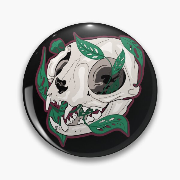 Item preview, Cat Skull with Leaves  designed and sold by Katie.s.stryker.
