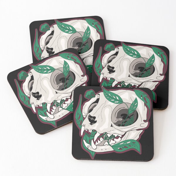 Item preview, Cat Skull with Leaves  designed and sold by Katie.s.stryker.