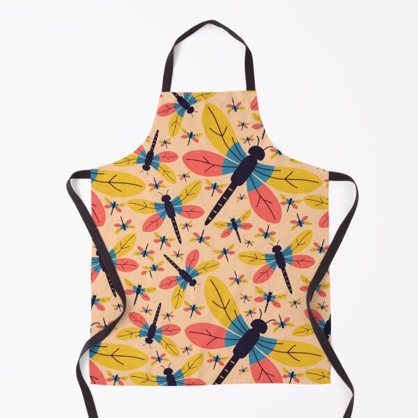 Item preview, Light Orange Cute Kawaii Dragonfly Seamless Pattern Design designed and sold by NadDot.