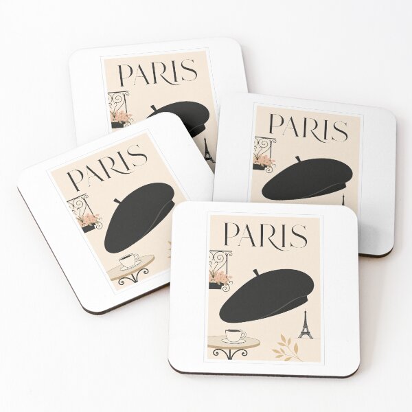 Item preview, Paris France Black Beret Poster designed and sold by Beyond Destinations.