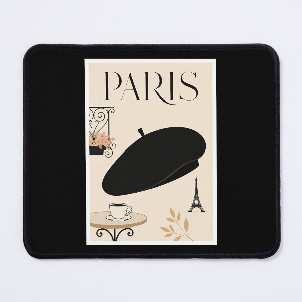 Item preview, Paris France Black Beret Poster designed and sold by Beyond Destinations.