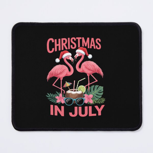 Item preview, Christmas in July Pink Flamingo with Santa Hat designed and sold by TrinaEspinoza.