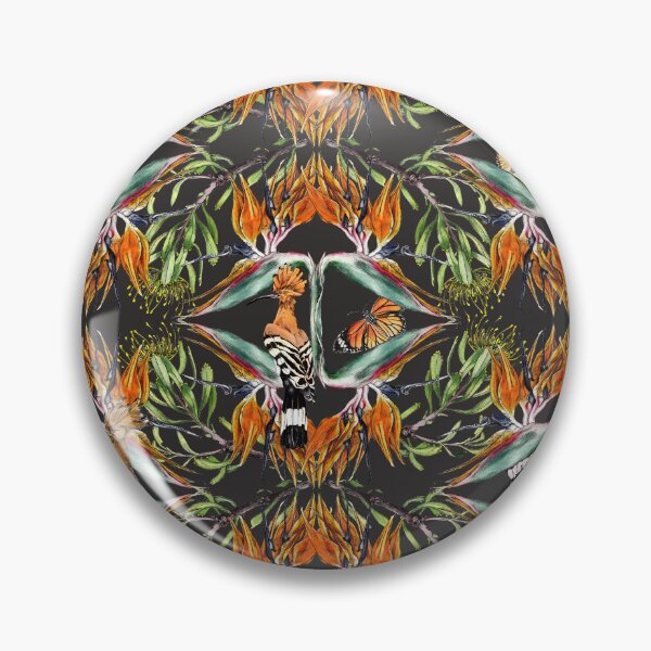 Item preview, Hoopoe and Fynbos seamless pattern, Nature aesthetic, Wildlife Art designed and sold by zephyrstudio26.